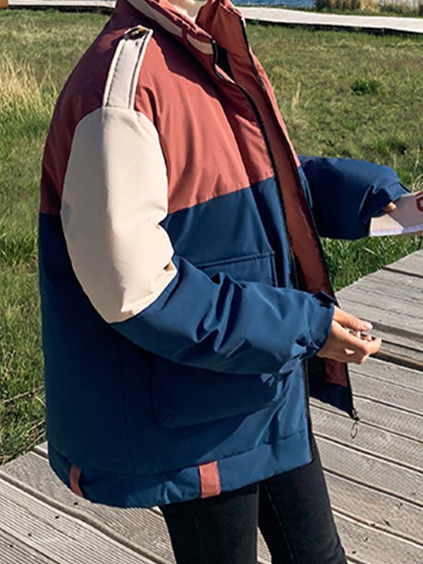 EMMIOL Color Block Padded Coat
