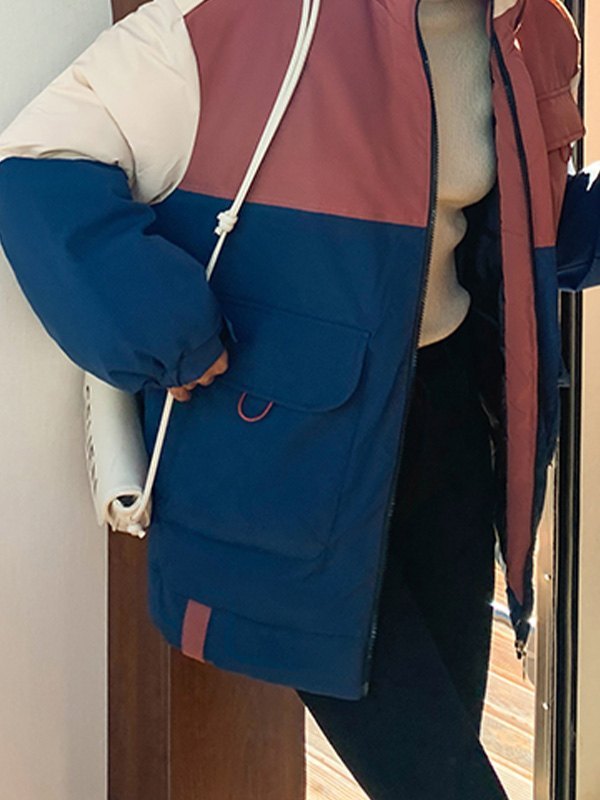 EMMIOL Color Block Padded Coat