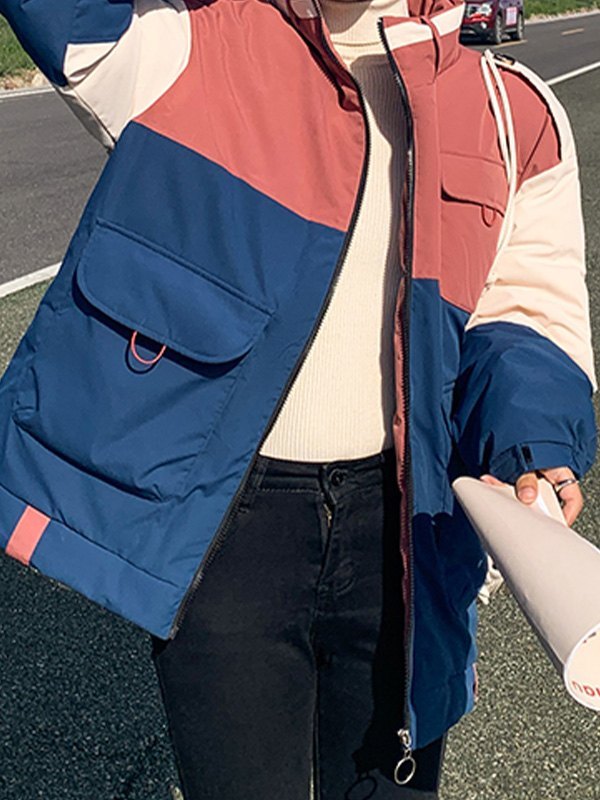 EMMIOL Color Block Padded Coat