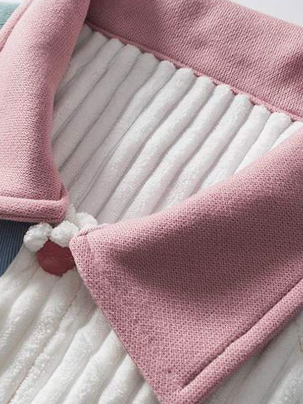 EMMIOL Patchwork Buttoned Corduroy Jacket