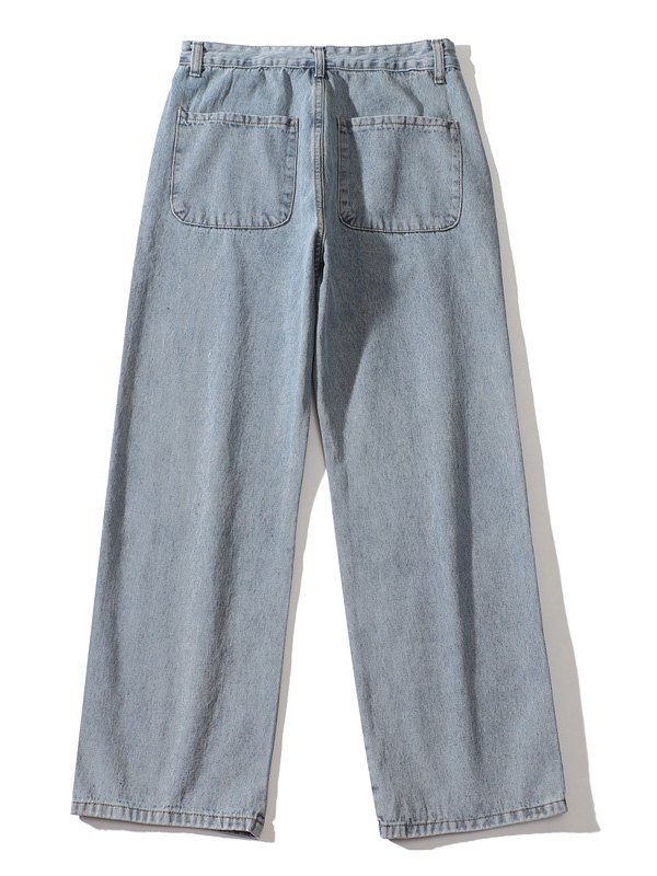 EMMIOL Men's Washed Graffiti Print Jeans