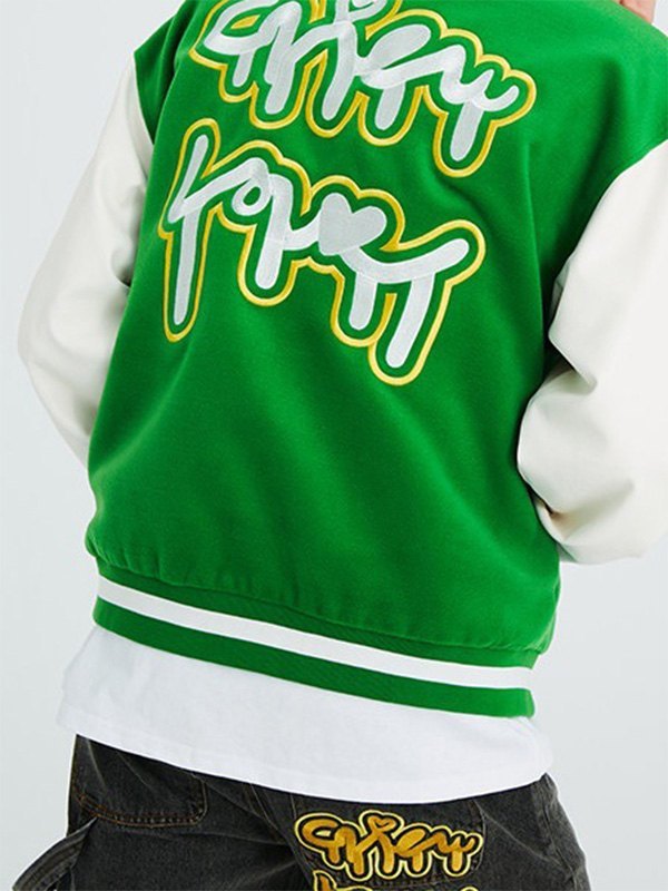 EMMIOL Men's Oversized Embroidery Varsity Jacket