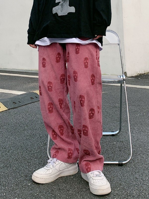 2022 Pantaloni jogger stampati in velluto a coste Rosa M In Jogger Pants  Online Store. Best For Sale | Emmiol.com