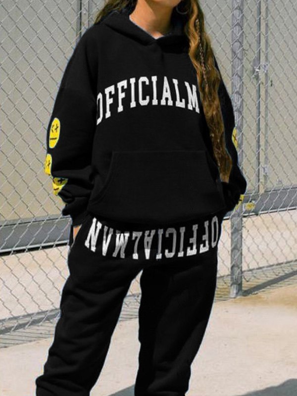 EMMIOL Smiley Face Logo Tracksuit Set