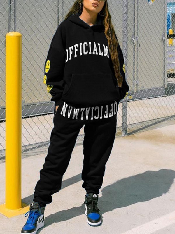 EMMIOL Smiley Face Logo Tracksuit Set