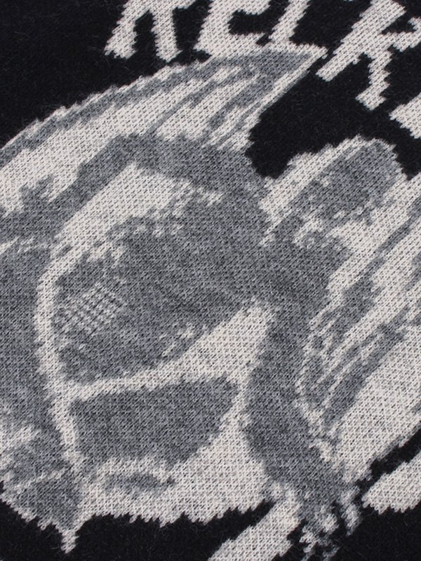 EMMIOL Evil Jacquard-Pullover mit Rundhalsausschnitt