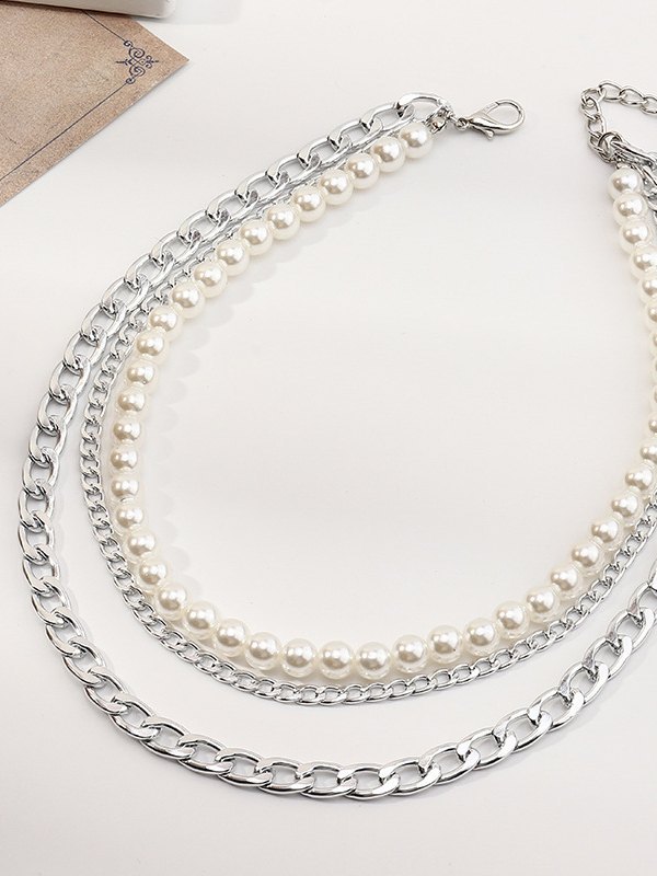 EMMIOL Collar de perlas multicapa