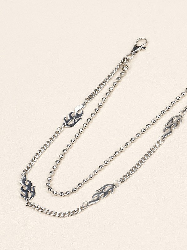 EMMIOL Cadena de pantalones multicapa Y2k Flame