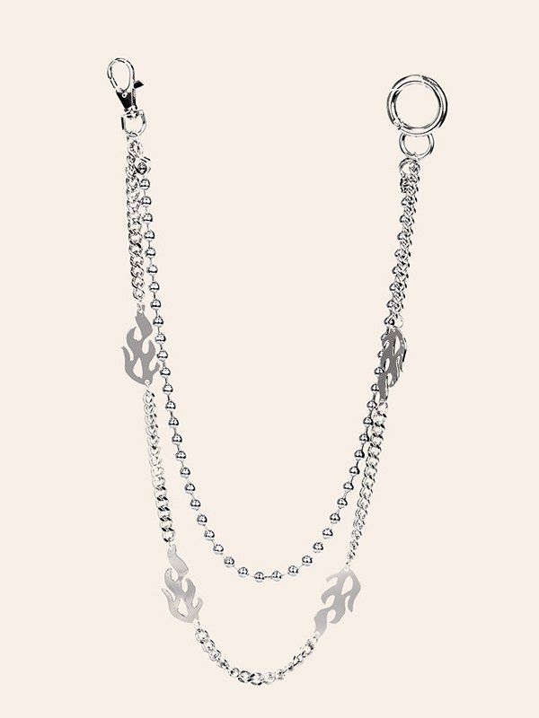 EMMIOL Cadena de pantalones multicapa Y2k Flame