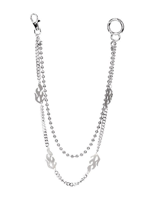 EMMIOL Cadena de pantalones multicapa Y2k Flame