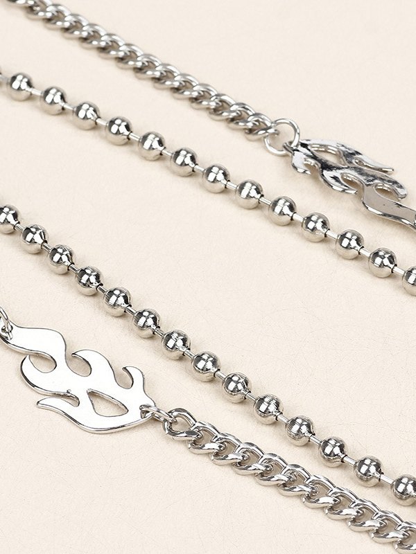 EMMIOL Cadena de pantalones multicapa Y2k Flame