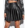 EMMIOL Faux Leather Pleated Mini Skirt