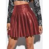 EMMIOL Faux Leather Pleated Mini Skirt