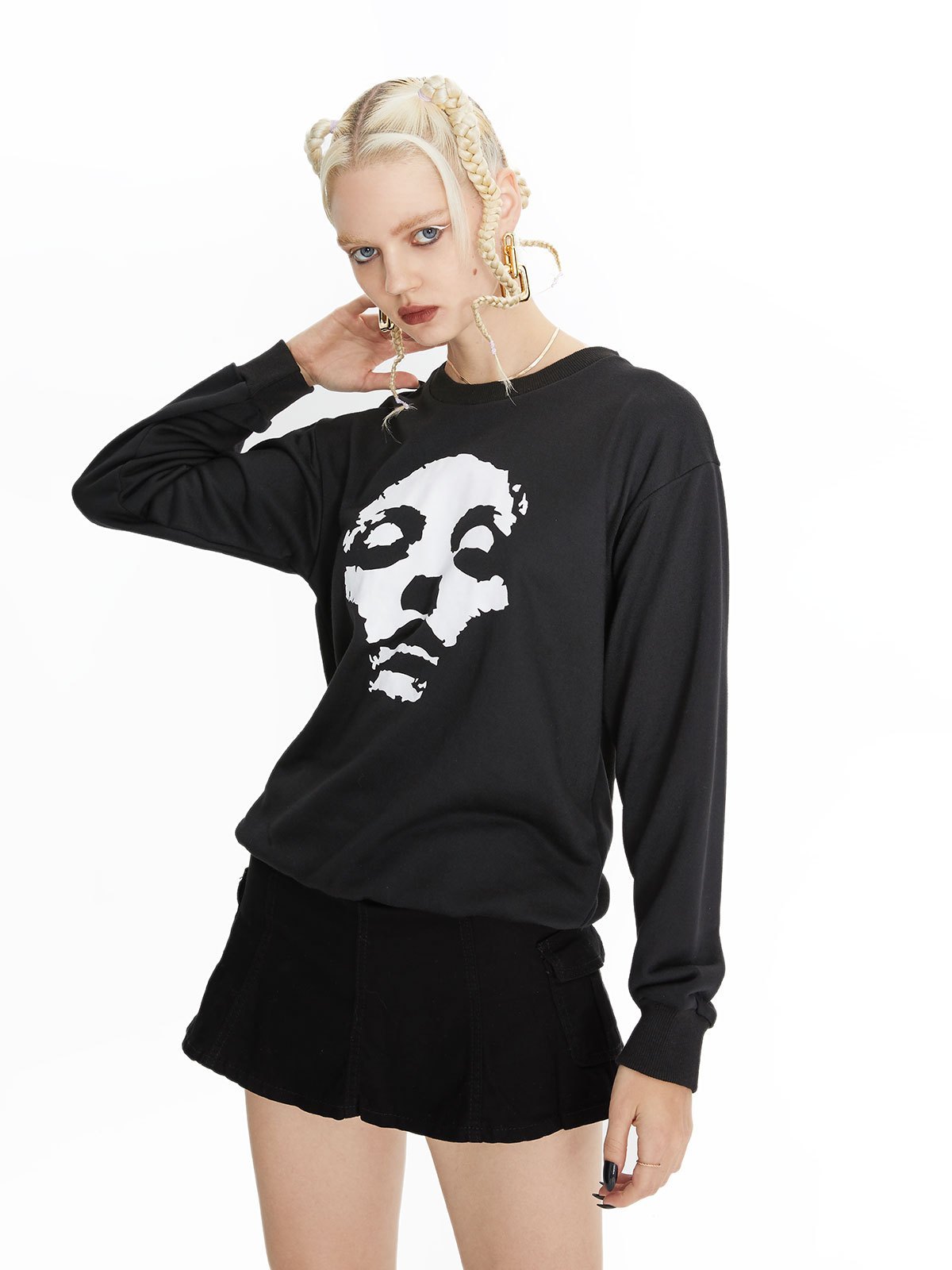 EMMIOL Denim Skate Mini Skirt