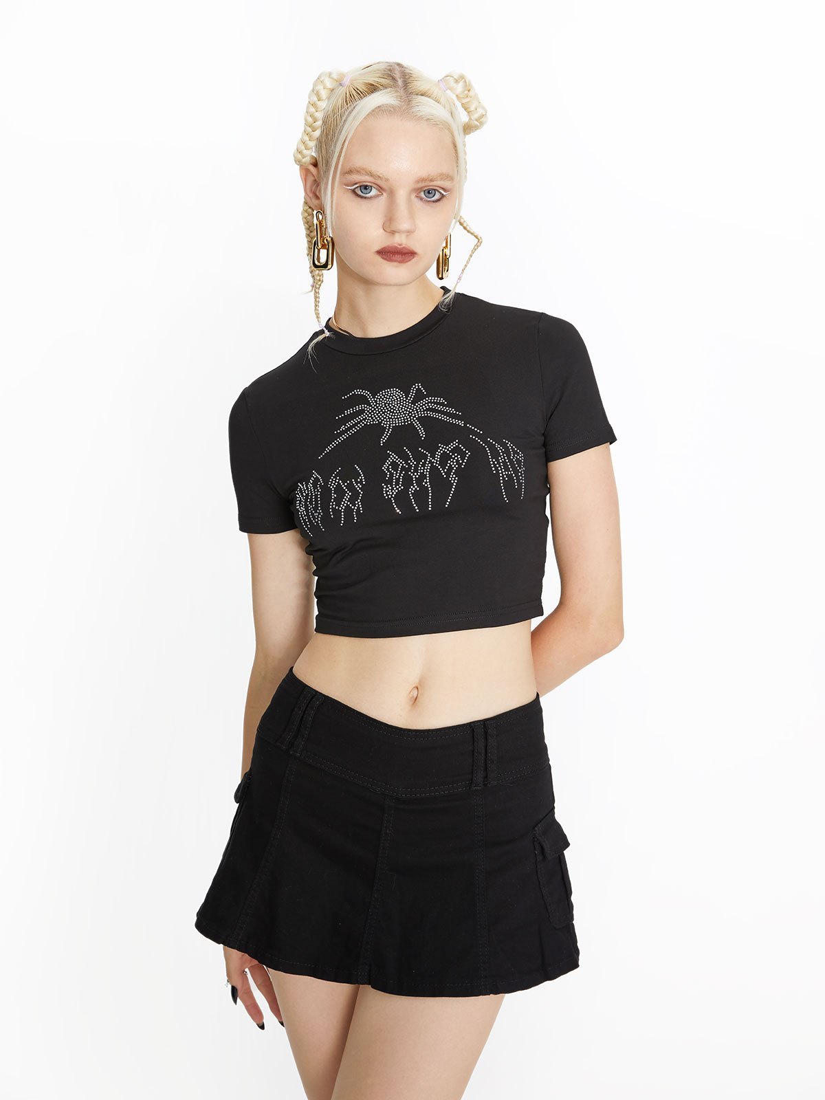 EMMIOL Denim Skate Mini Skirt