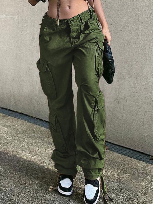 EMMIOL Vintage Cargo-Jeans mit aufgesetzten Taschen