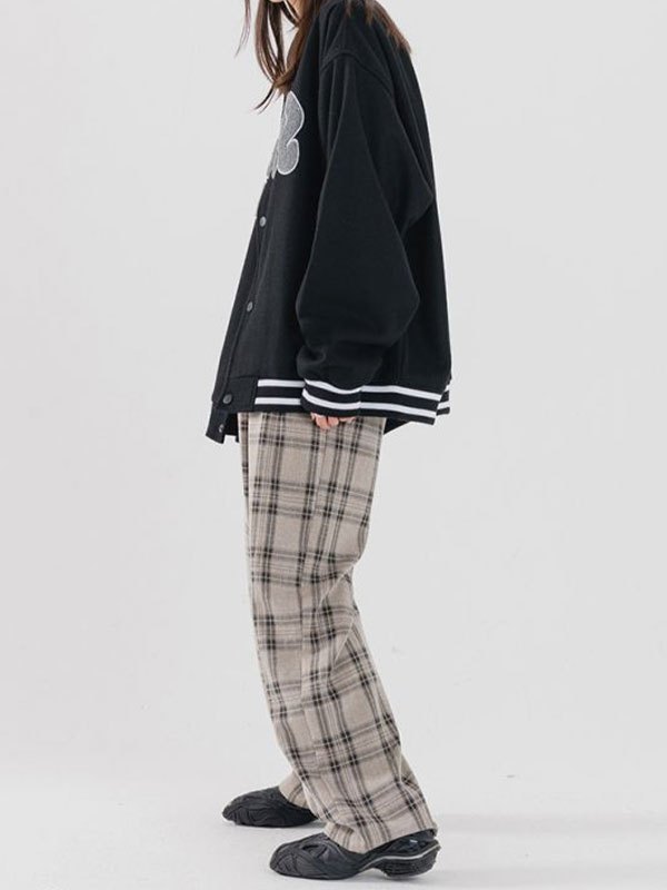 EMMIOL Toweling Logo Embroidery Varsity Jacket