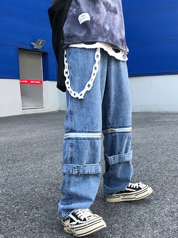 EMMIOL Men's Detachable Straight Leg Jeans