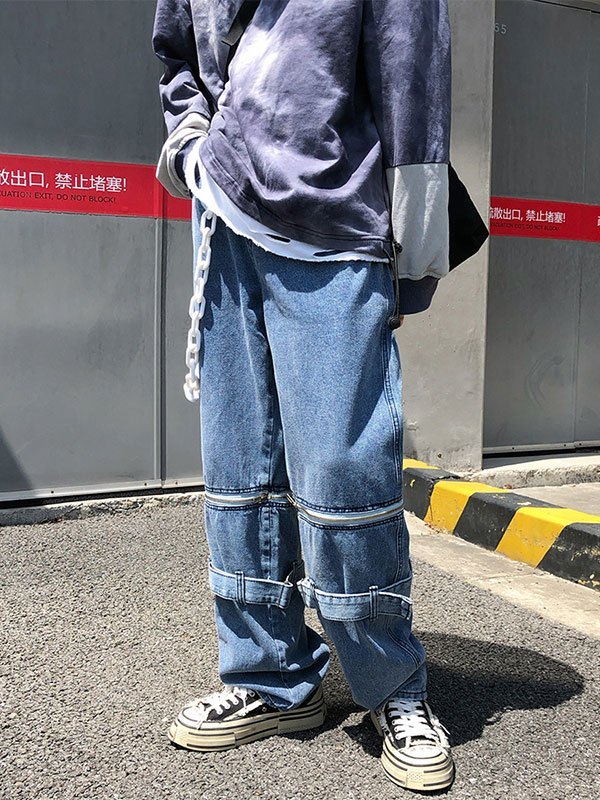 EMMIOL Men's Detachable Straight Leg Jeans