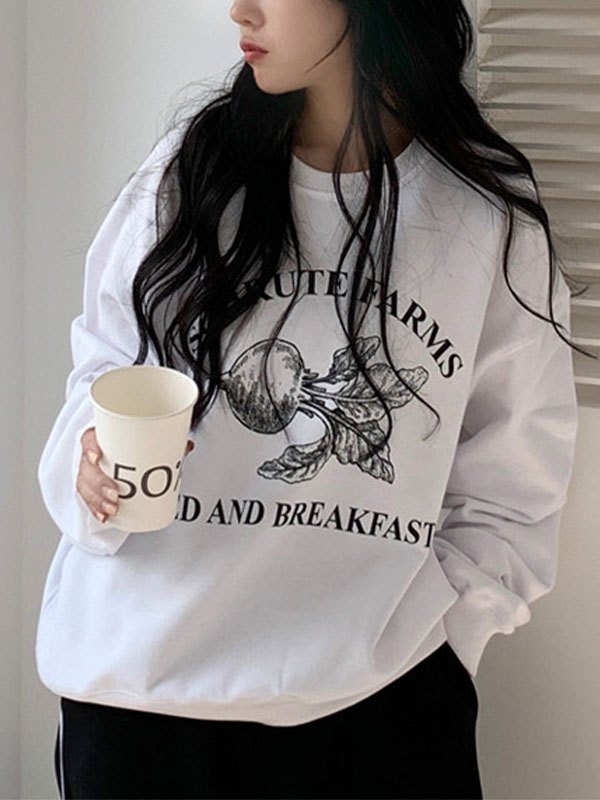 EMMIOL Oversized Bendicion Graphic Sweatshirt