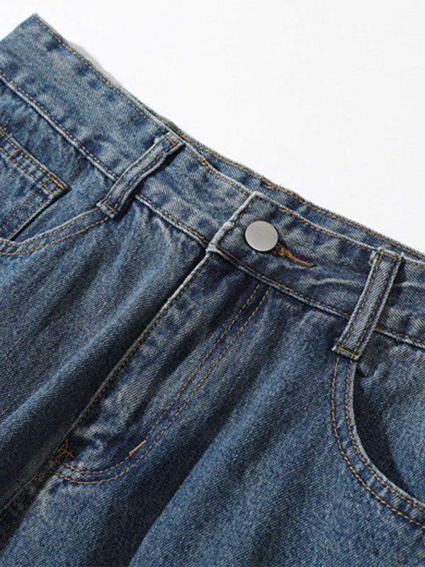 EMMIOL Jeans bordados de dibujos animados para hombre