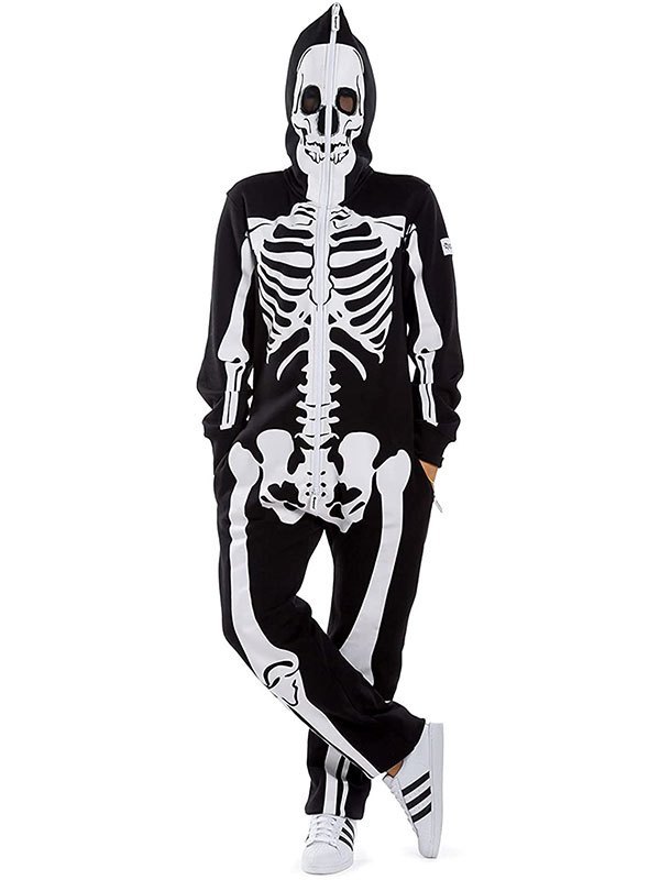 EMMIOL Skull Halloween Hooded Jumpsuit