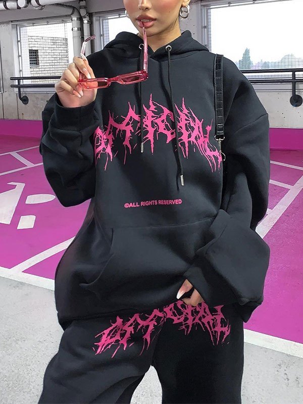 EMMIOL Gothic Hooded Tracksuit Set