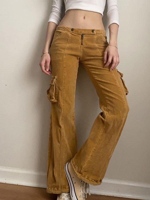 Corduroy Pocketed Flare Pants
