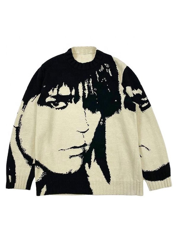 EMMIOL Anime Jacquard Knit Sweater