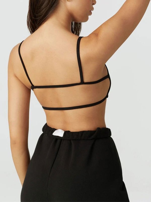 EMMIOL Canotta super corta con schiena scoperta