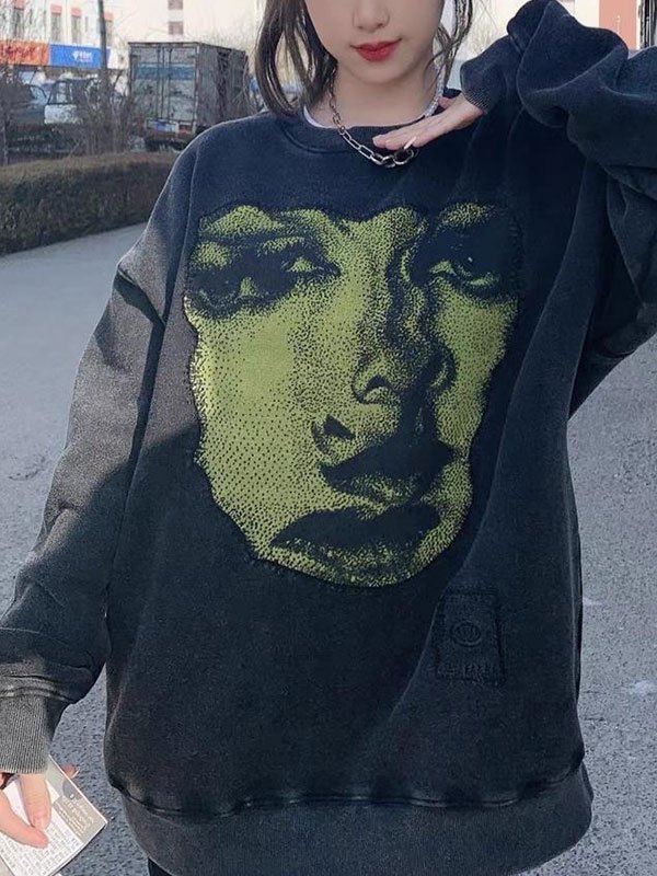 abstract face sweatshirt