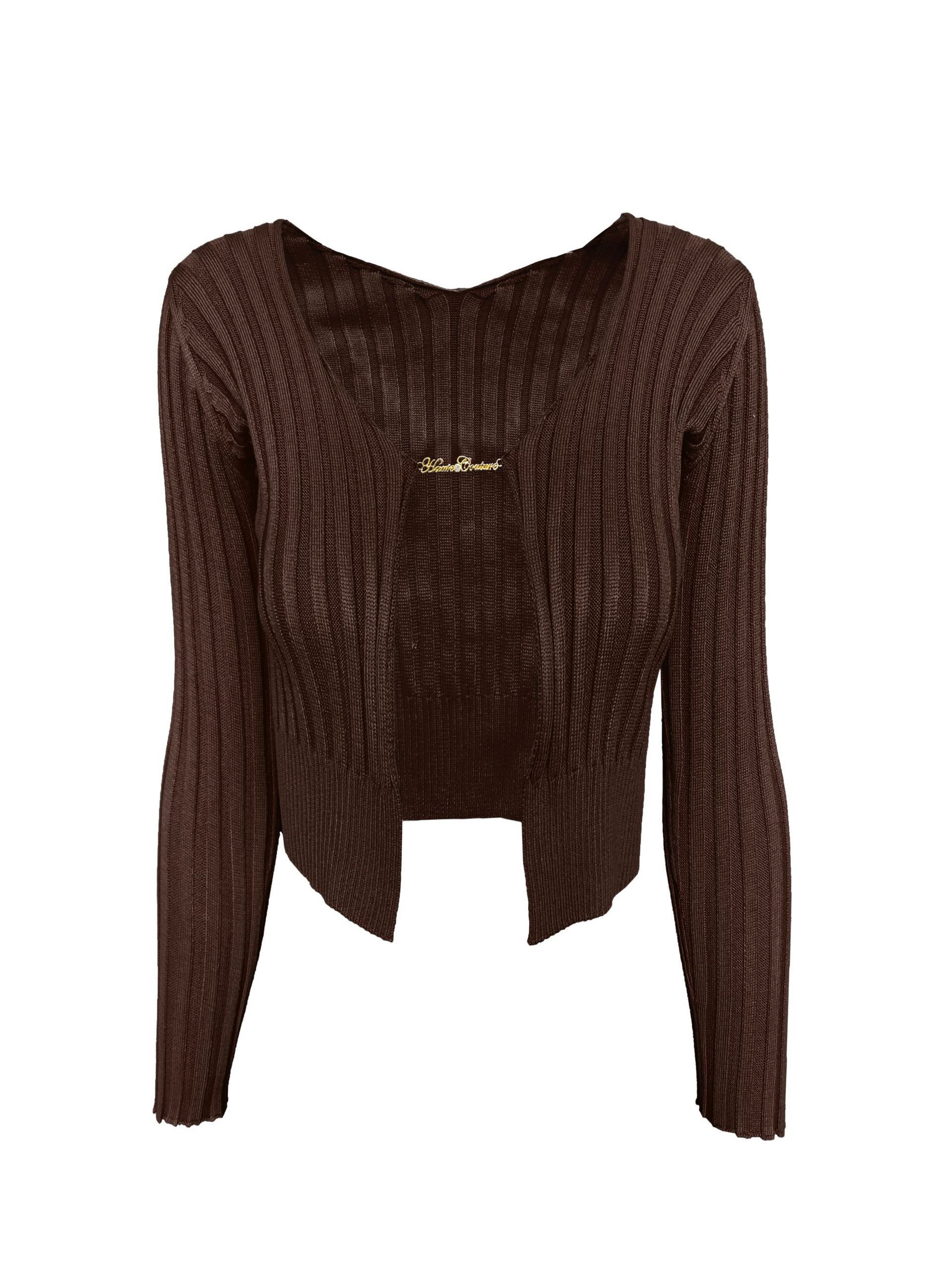 EMMIOL Open Front Long Sleeve Crop Top