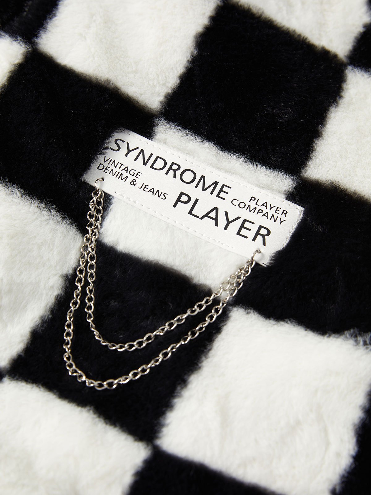 EMMIOL Oversized Faux Fur Checkered Coat