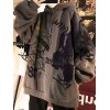 EMMIOL Sudadera con capucha oversize con estampado de grafiti para hombre