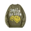 EMMIOL Maglione da uomo in maglia Drip Smile