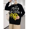 EMMIOL Maglione da uomo in maglia Drip Smile