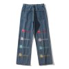 EMMIOL Jeans bordados de dibujos animados para hombre