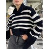 EMMIOL Maglione oversize a righe collo alto