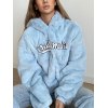 EMMIOL Letter Graphic Plush Hoodie