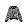 EMMIOL Jersey oversize de punto con rayas de cebra