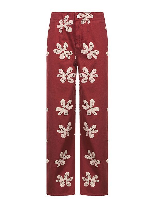 EMMIOL Floral High Waist Boyfriend Jeans