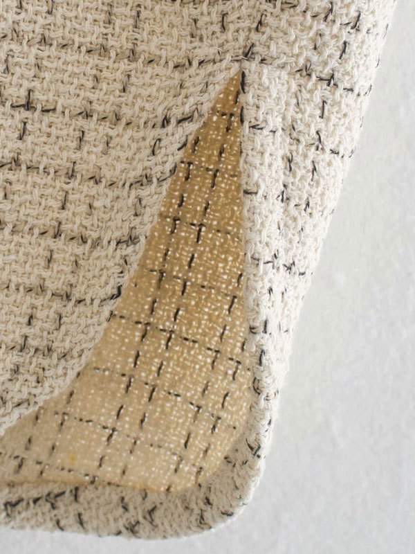 EMMIOL Faux Pearl Tweed Shirt Jacket