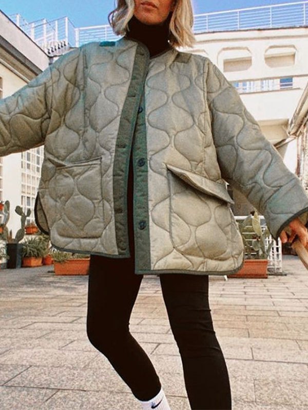 EMMIOL Wattierte Oversize-Steppjacke