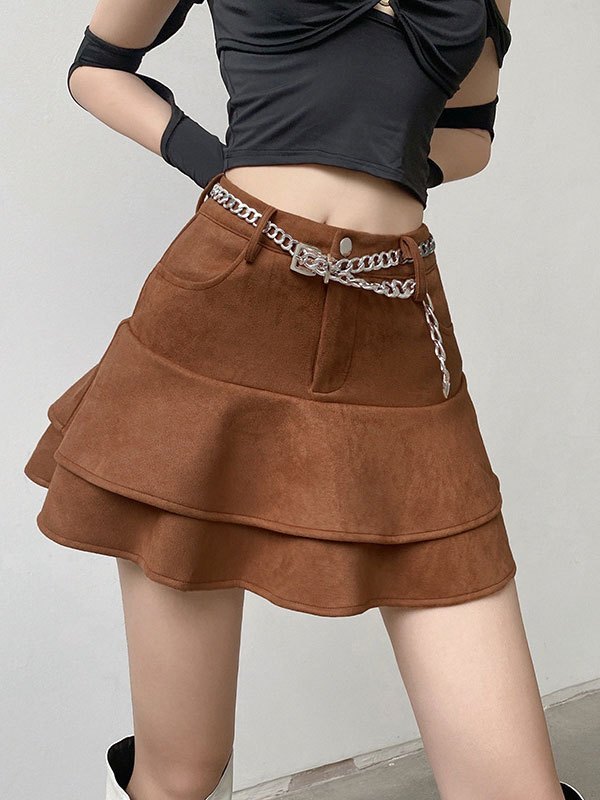 EMMIOL Tiered Ruffle Mini Skirt