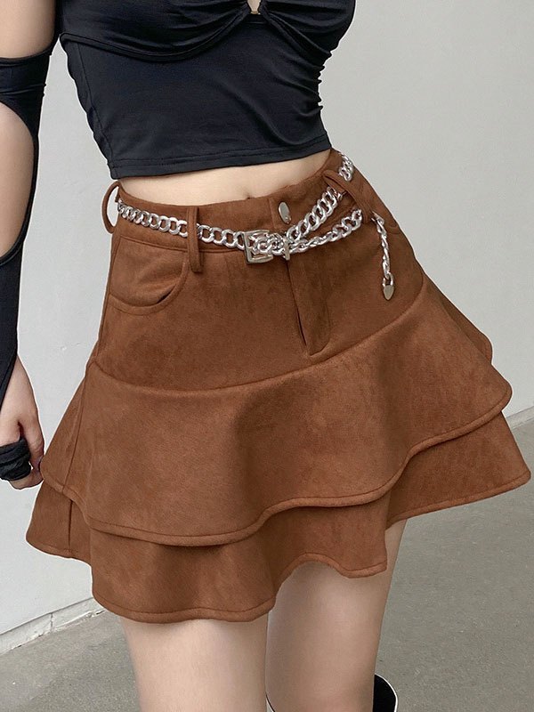 EMMIOL Tiered Ruffle Mini Skirt