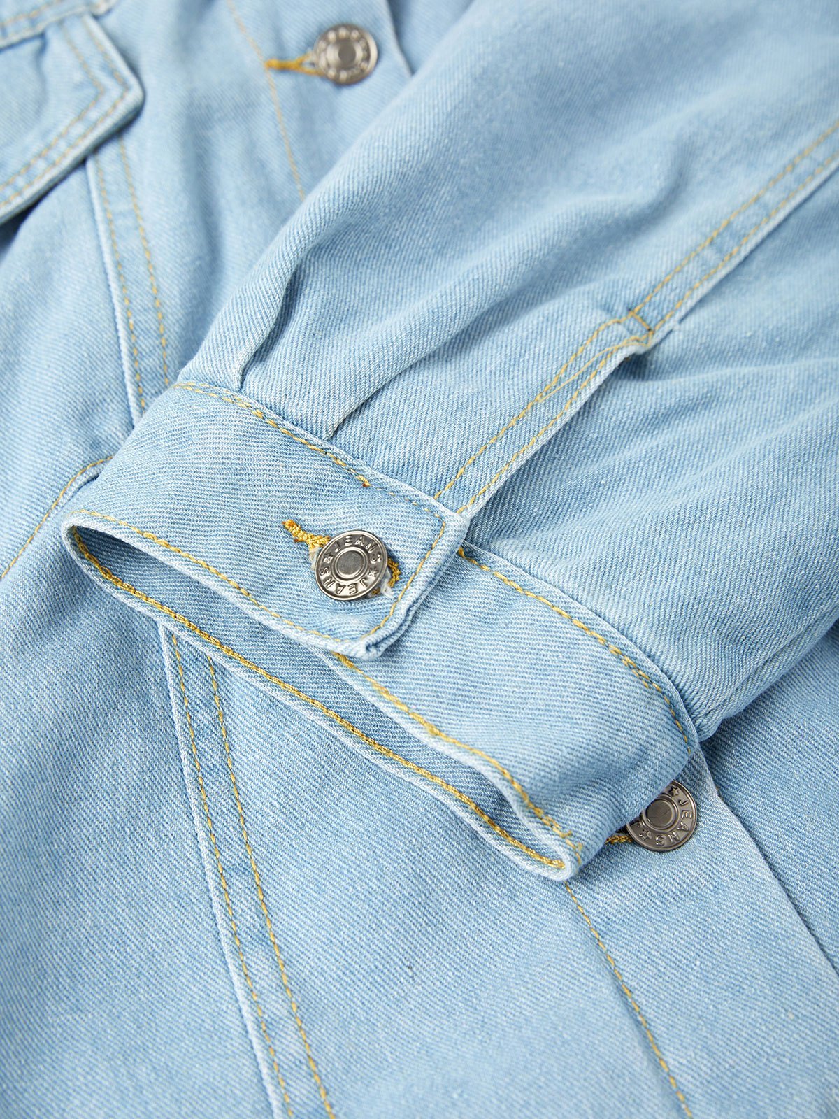 EMMIOL Cappotto in denim con cappuccio foderato in pelliccia sintetica