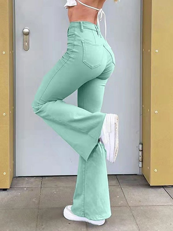 EMMIOL Mid Waist Top Flare Jeans Set