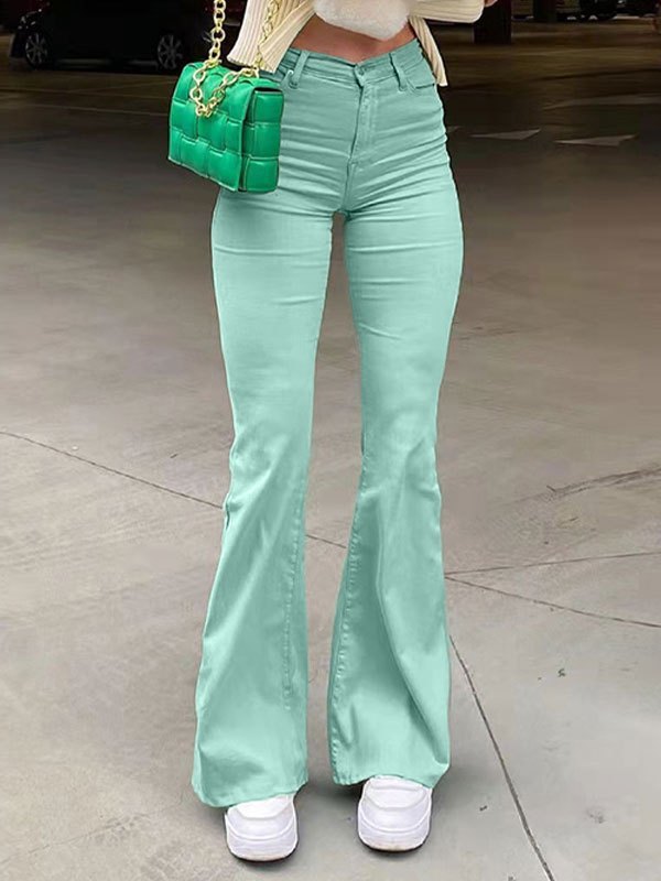 EMMIOL Mid Waist Top Flare Jeans Set