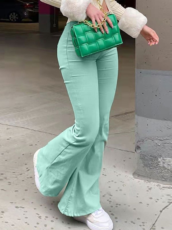 EMMIOL Mid Waist Top Flare Jeans Set