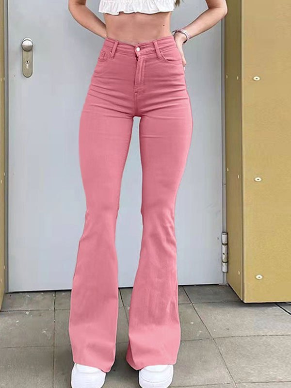 EMMIOL Mid Waist Top Flare Jeans Set